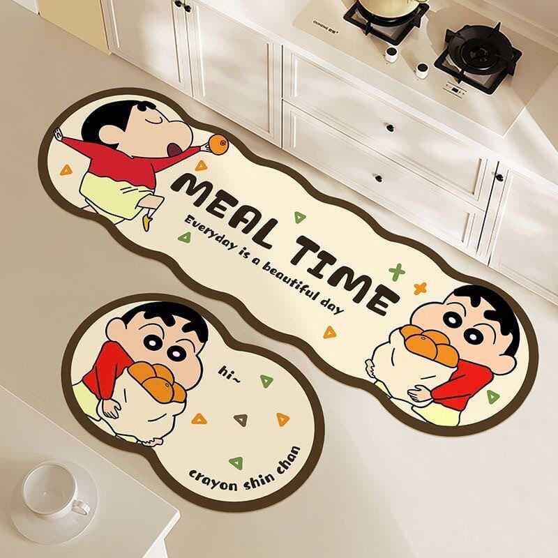 Desenhos animados Diatom lama absorver água óleo absorvente tapete de cozinha em forma especial de duas peças banheiro a