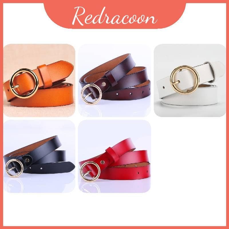 Cinto De Couro Vintage Feminino Elegante Feito Genuíno Com Fivela Redonda Para Roupas Elegantes E Todos Os Dias