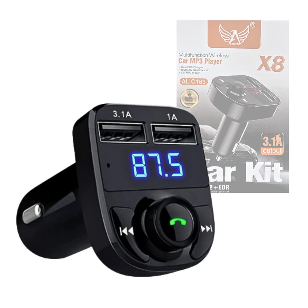 Carregador Transmissor Automotivo MP3 Bluetooth V5.0 + EDR Player Altomex X8 / AL-C183