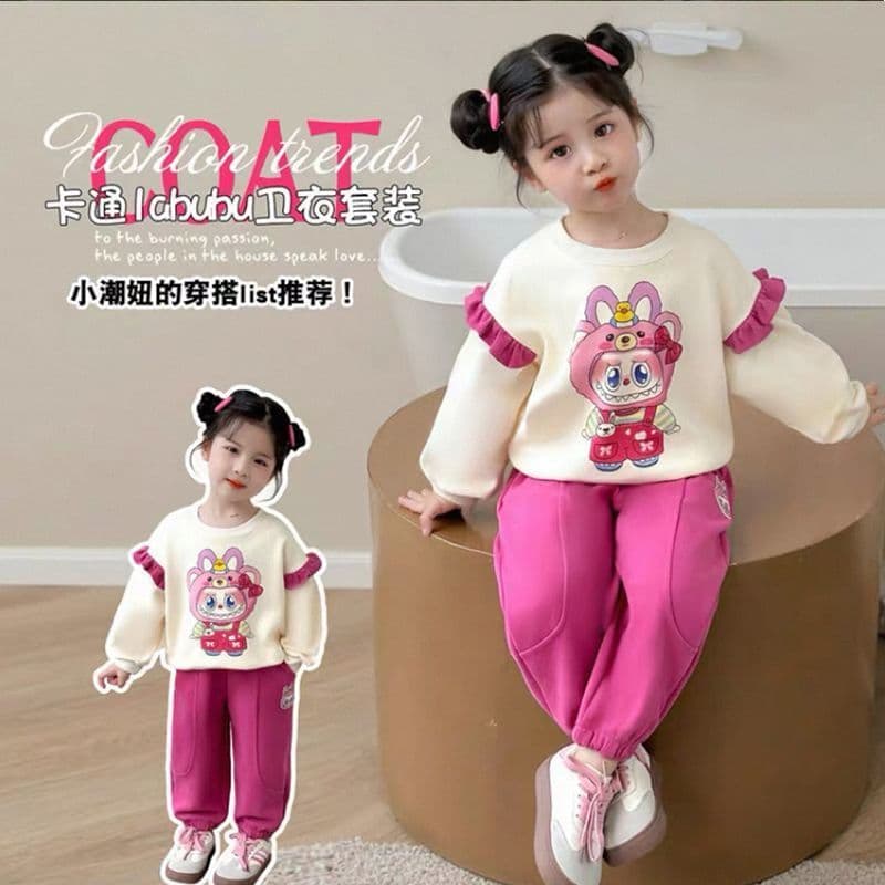 Primavera Outono Novo Estilo Conjuntos De Roupas Infantis Do Bebê Meninas O Pescoço Moletom Calças Conjunto De Duas Peça