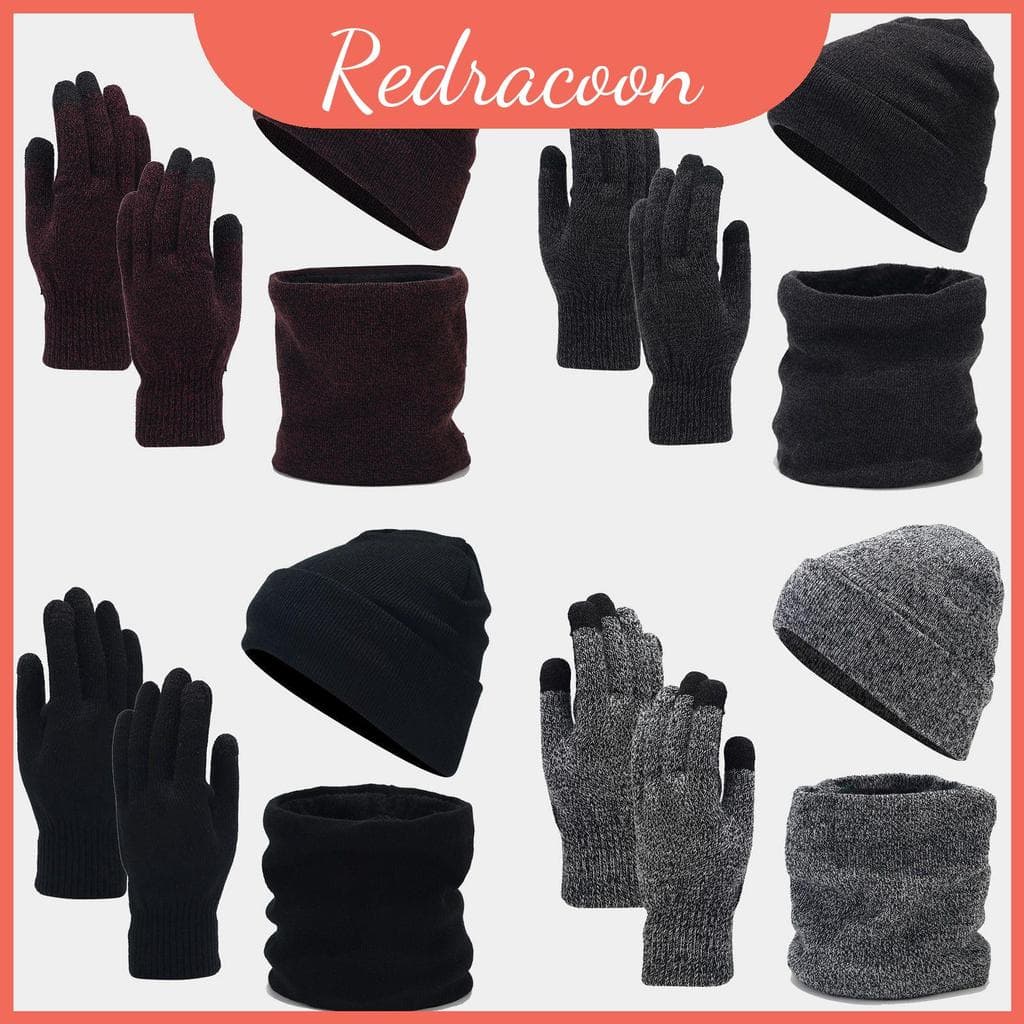 Trio Das Luvas Do Cachecol Chapéu Inverno Da Mistura Lã Para O Tempo Frio Casual Elegante Vestir