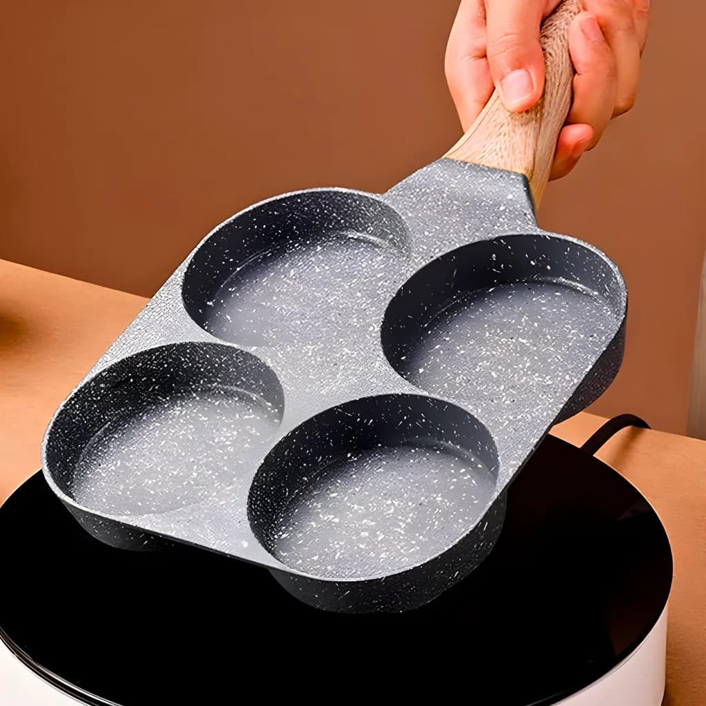 Frigideira Antiaderente Multifuncional  4 Em 1  Para Ovos Panqueca Omelete Hambúrguer