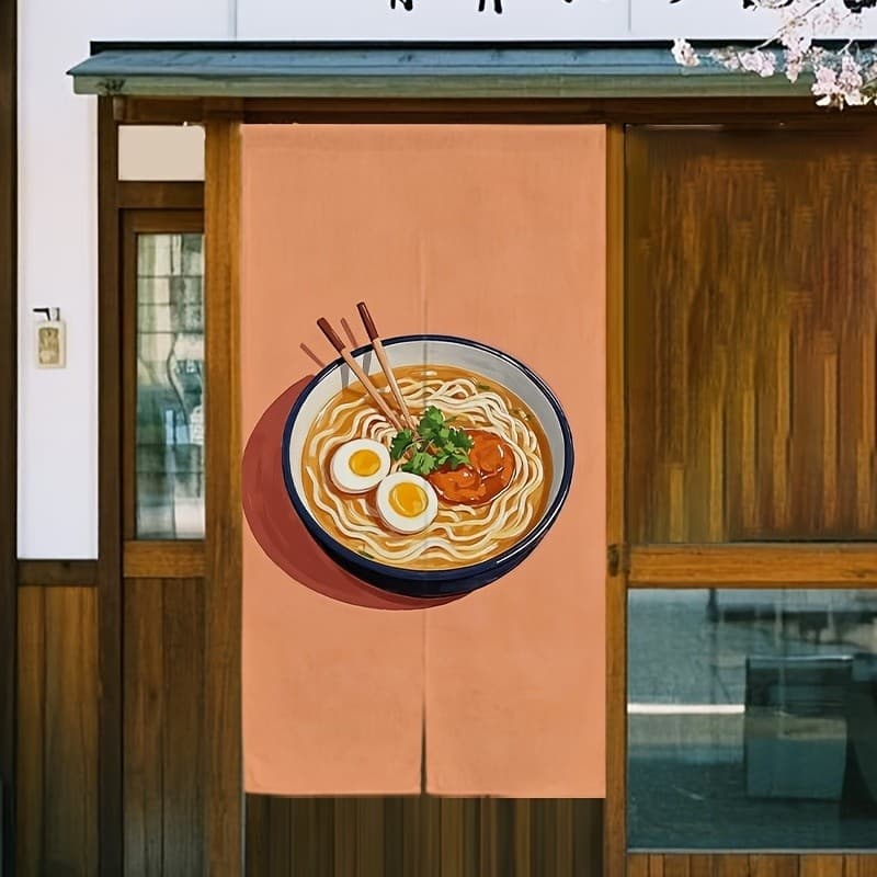 Cortina de porta com padrão Ramen, cortina de decoração de restaurante, cortina divisória de sala de armazenamento, cort