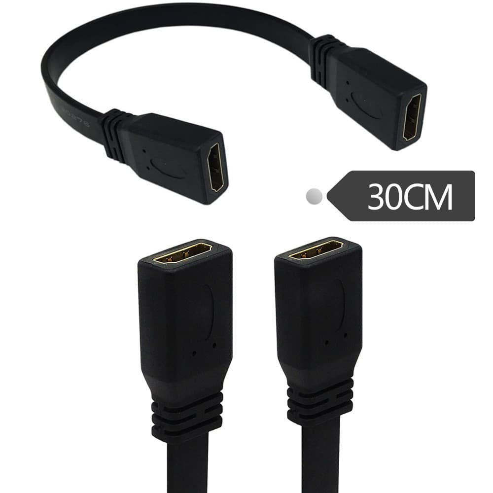 Cabo de vídeo cabo hdmi plano hdmi fêmea para fêmea cabo de extensão cabo de conexão cabo de extensão hdmi 30CM cabo de