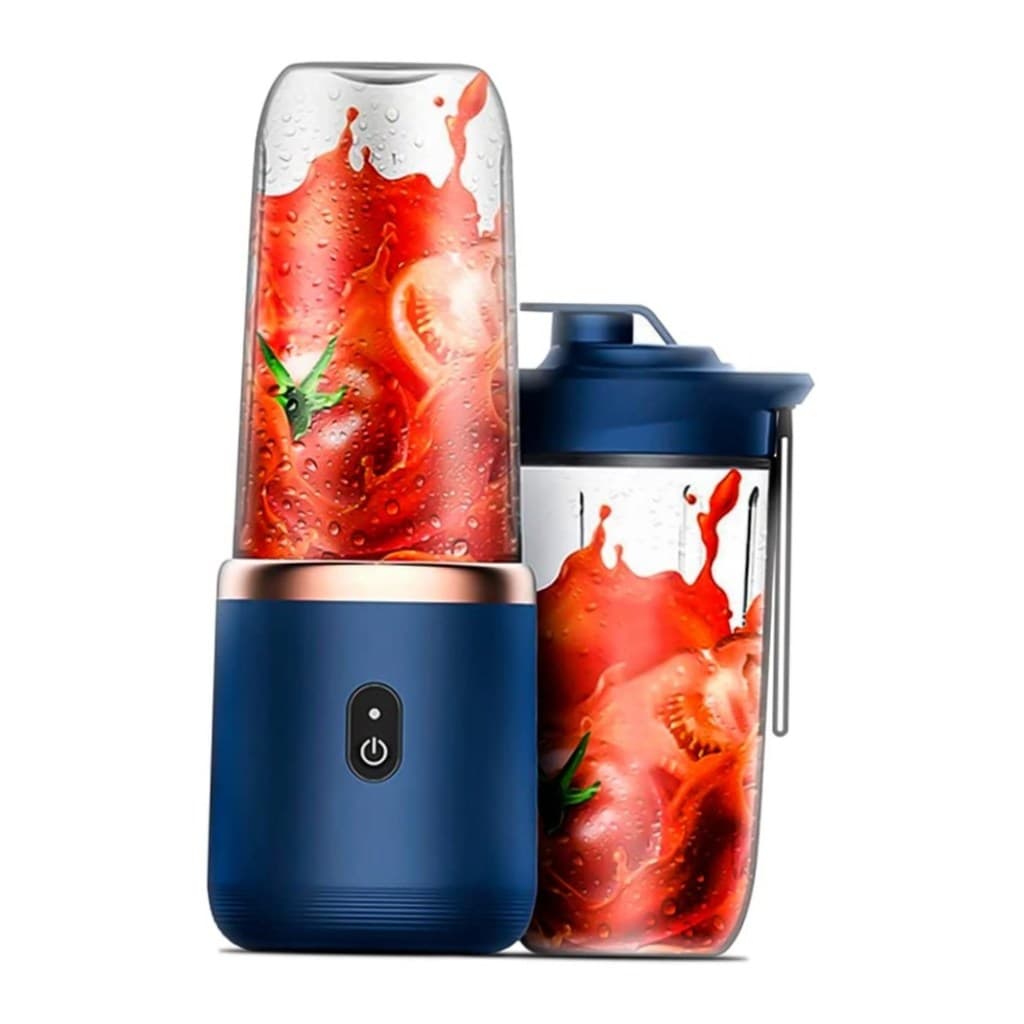 Mini Processador Liquidificador Portátil 400ml Azul