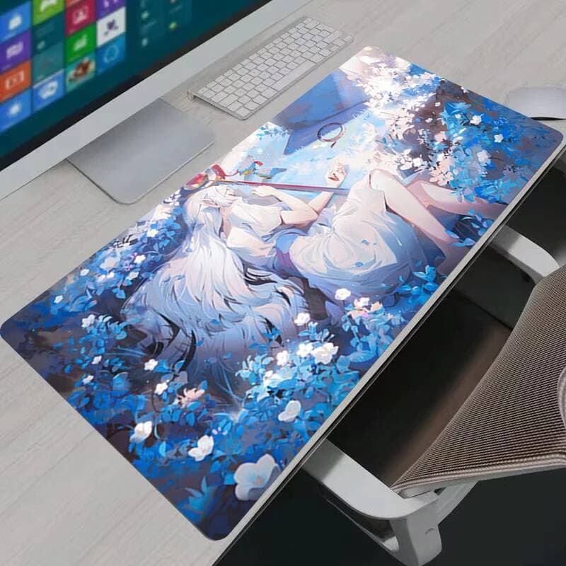 Mouse Pad Grande XXL Anime Frieren Escritório Desktop Antiderrapante Teclado Tapete De Mesa Jogo De Computador Bloqueio-