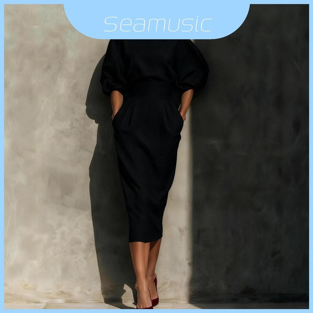 Saia Estilo Formal Com Blusa De Gola Canoa Para Guarda-Roupa Feminino De Outono