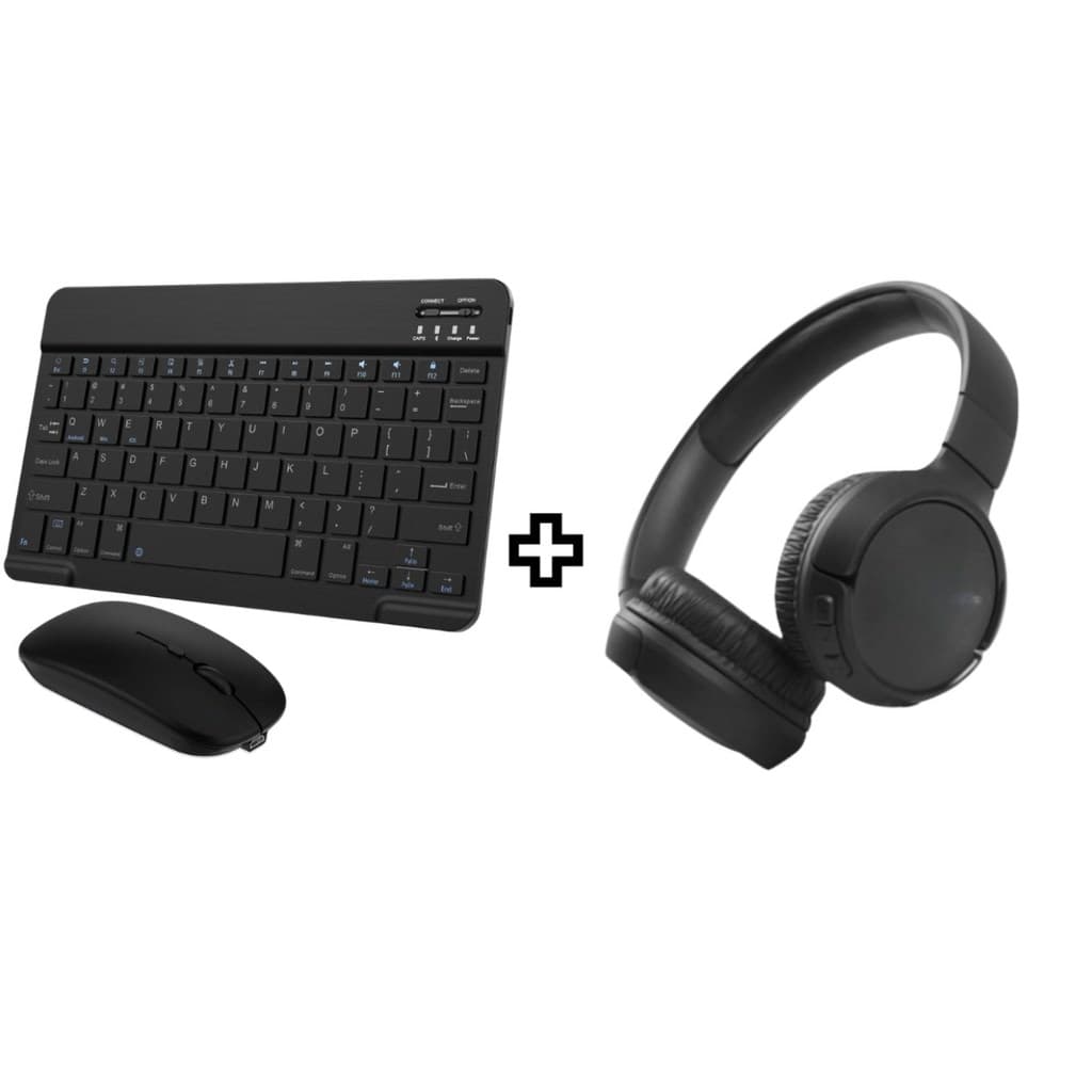 Kit Fone de Ouvido Bluetooth Cjt Teclado e Mouse Sem Fio