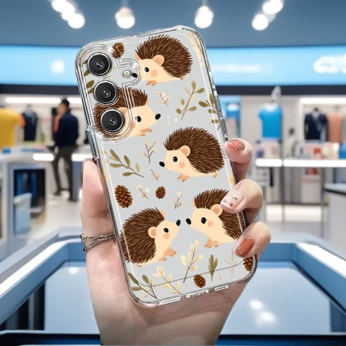 Capa Para Celular Adorável Ouriço Pinha Outono Caso De Telefone Samsung Galaxy A02 , A03S , A04 , A05S , A06 , A13 , A14