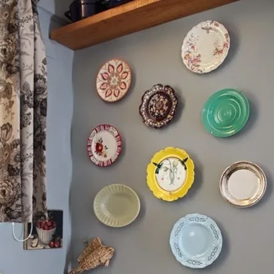 Gancho Suporte Prato Parede Decorativo Cozinha Bar Restaurante Alumínio Pires a Tabuleiro 18 a 30 cm