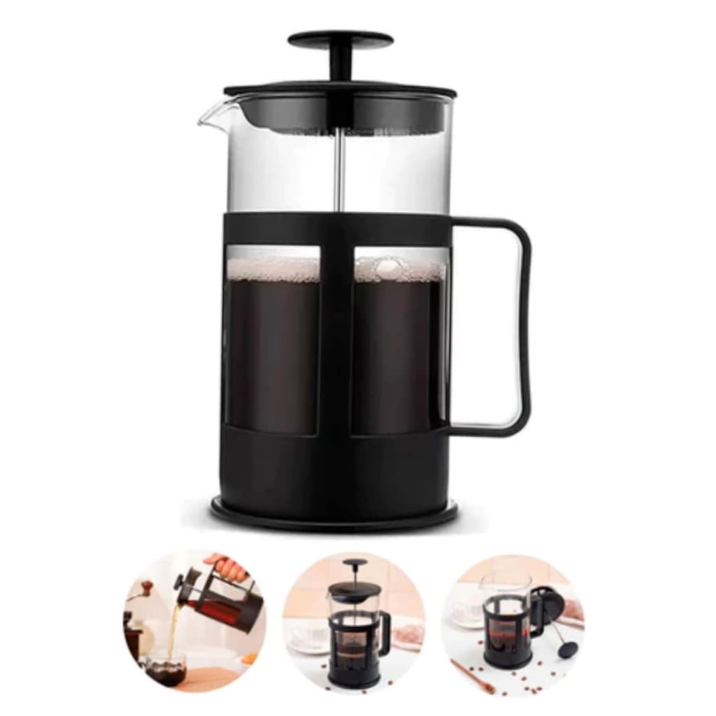 Cafeteira Prensa Francesa 350ml – Sabor Intenso e Praticidade - MO-AK-55