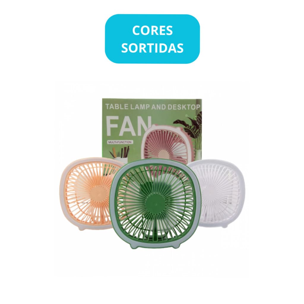 Mini Ventilador Led Recarregável - (Cores Sortidas)