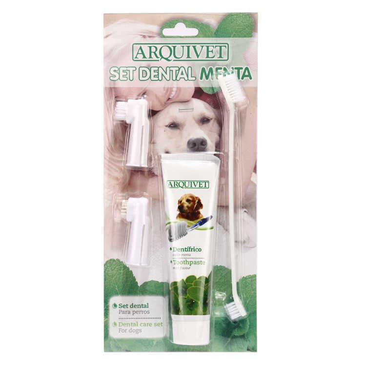 Conjunto de escova de dentes para animais de estimação Espanha Limpeza Oral Conjunto de pasta de dente para animais de e