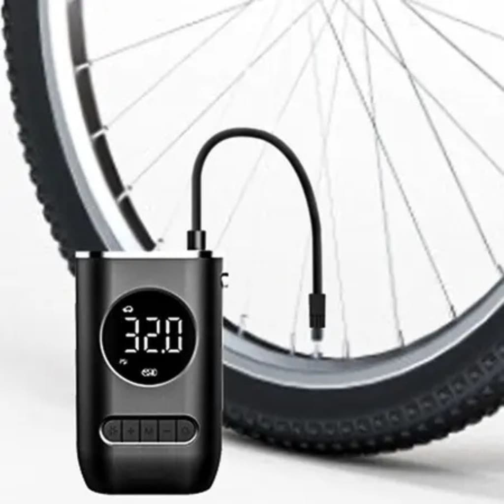 Mini Calibrador e Compressor Elétrico a bateria recarregável Digital Portátil Pneu Carro Bike Bivolt