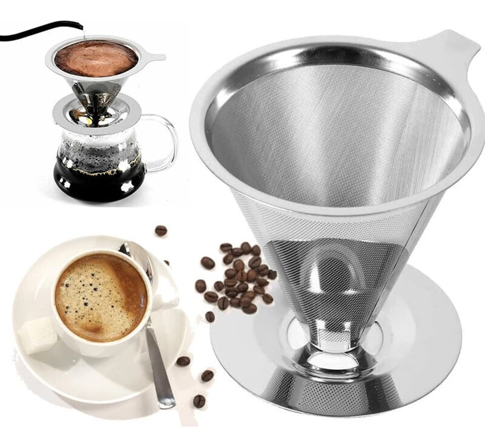 Filtro de Café Inox 103 - Coador Reutilizável Sem Uso de Papel para Sabor Acentuado
