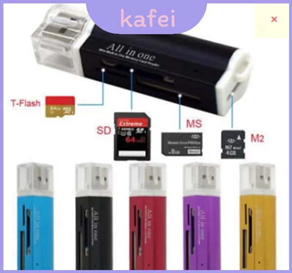 Usb Gold Stylish 2.0 Tudo Em 1 Leitor De Cartão De Memória Múltiplo Com Armazenamento De Opções Versátil