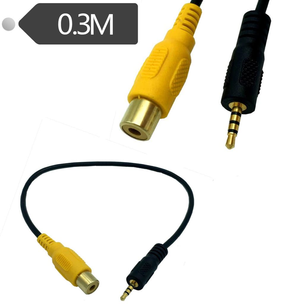 Cabo adaptador de entrada AV para navegador GPS 2.5 mm plugue macho para câmera de ré para barramento Lotus