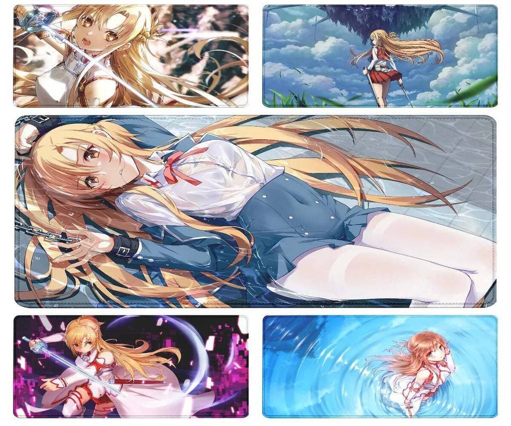 Grande Mouse Pad Anime Espada Arte On-Line Yuuki Asuna Acessórios Teclado Tapete De Mesa Armário De Computador ковер Des