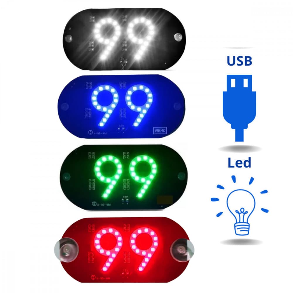Placa Painel Letreiro Luminoso LED USB Aplicativo 99 Vidro P