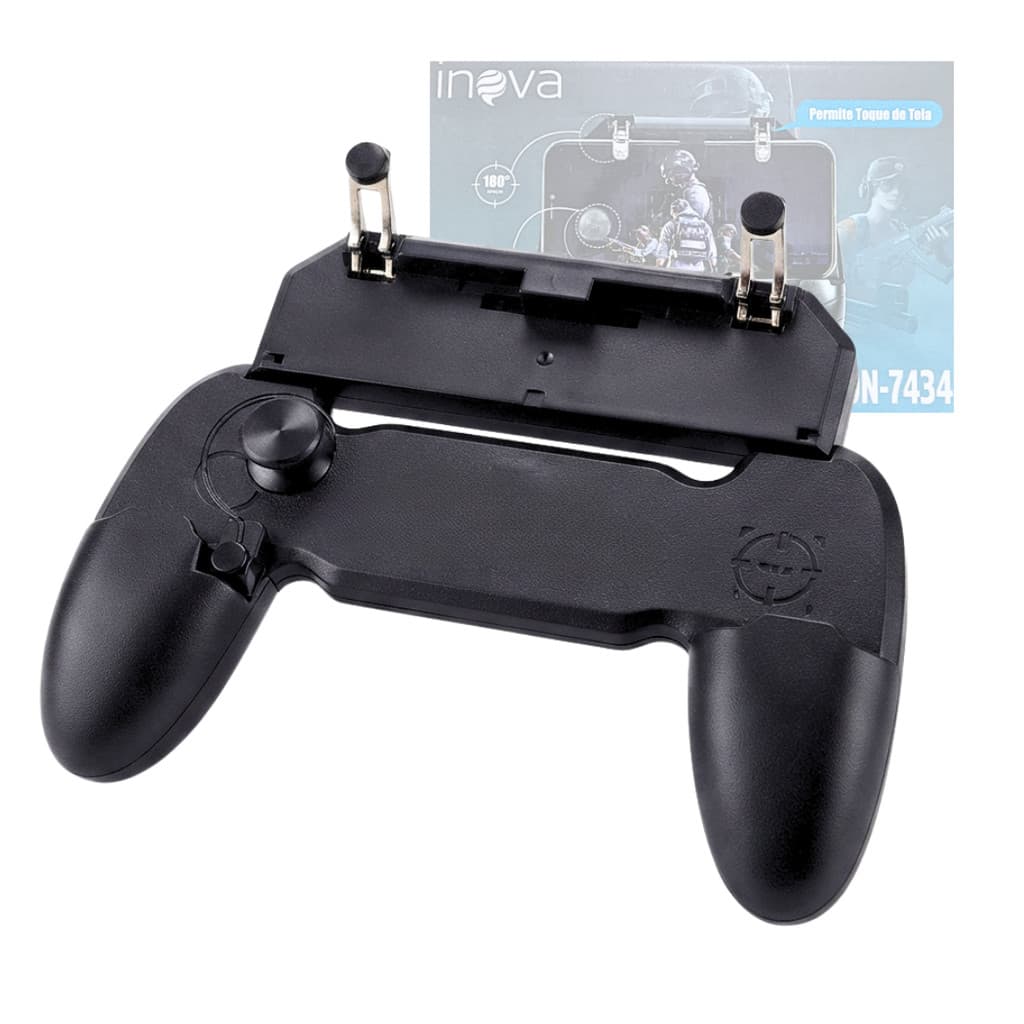 Controle Gamer Manual com Gatilhos Suporte Celular Joystick INOVA CON-7434