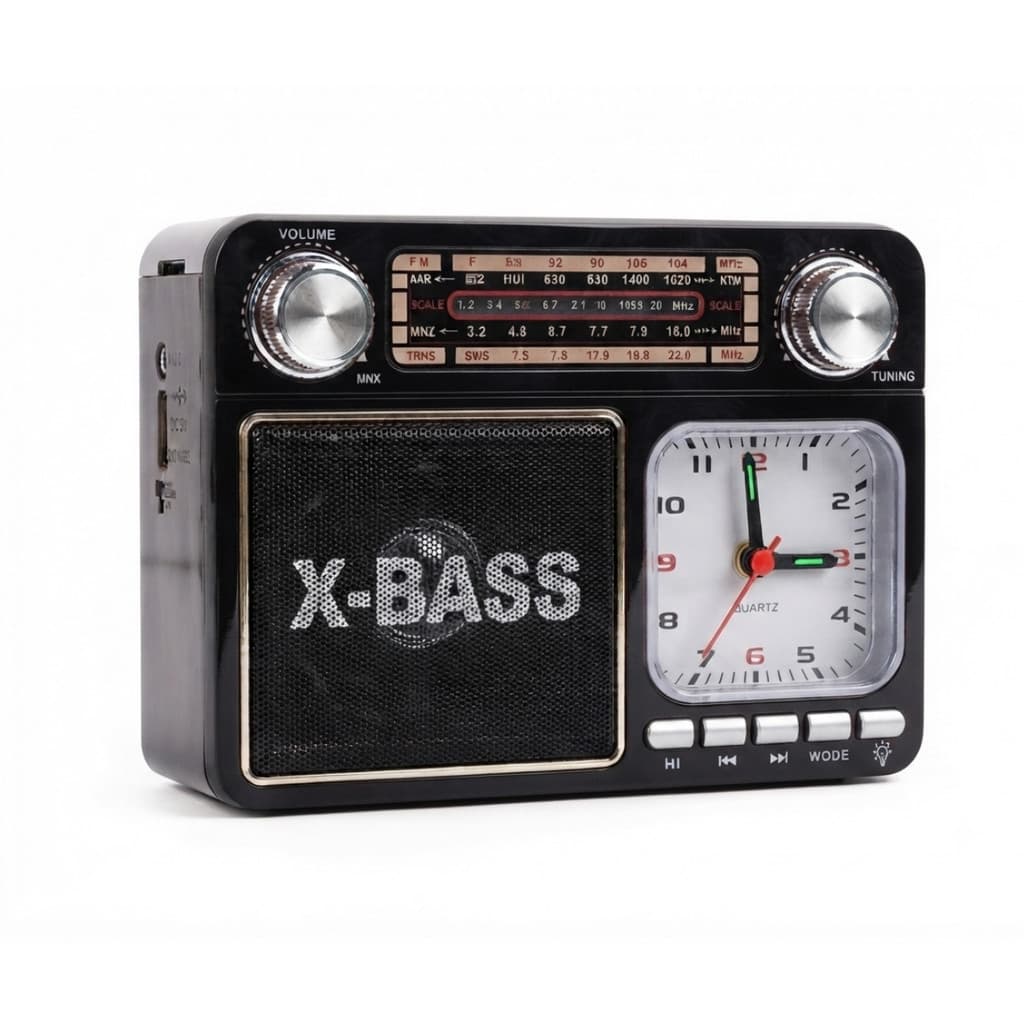 Rádio Retrô Portátil Bluetooth com Relógio Analógico Kapbom KA-135