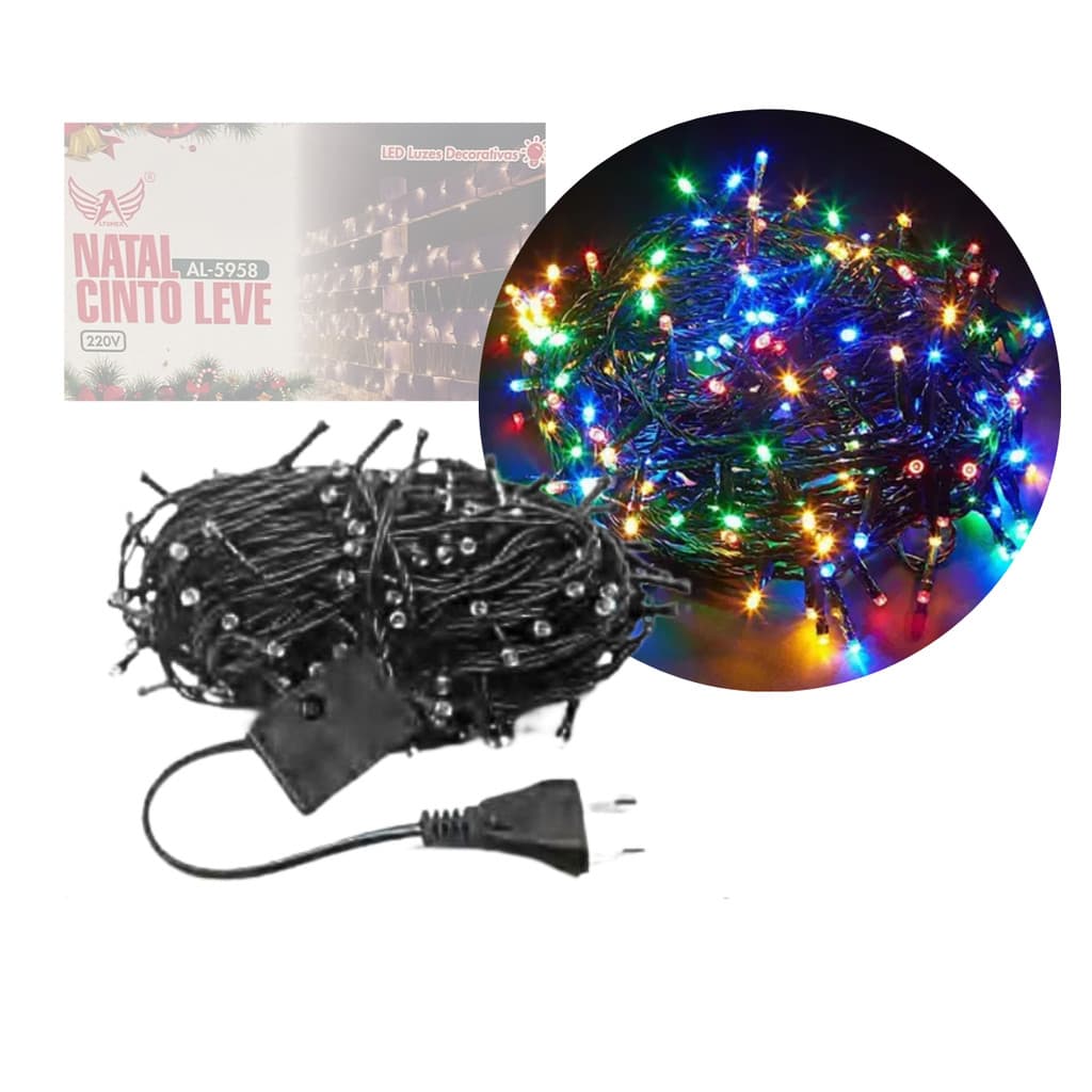 Pisca Pisca de Natal 200 LED 16M Colorido Estilo Cordão 220V Altomex AL-5958