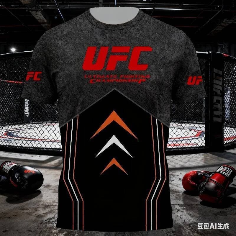 Nova Venda Quente UFC Moda Impressa Camiseta Masculina Com Respirabilidade Quatro Estações E Secagem Rápida Casual Manga