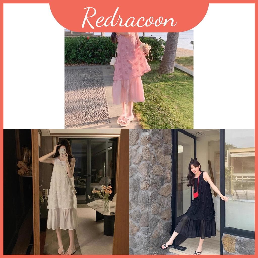 Vestido Sem Mangas Bordado Inspirado Feminino Francês Para Uso De Festa De Verão