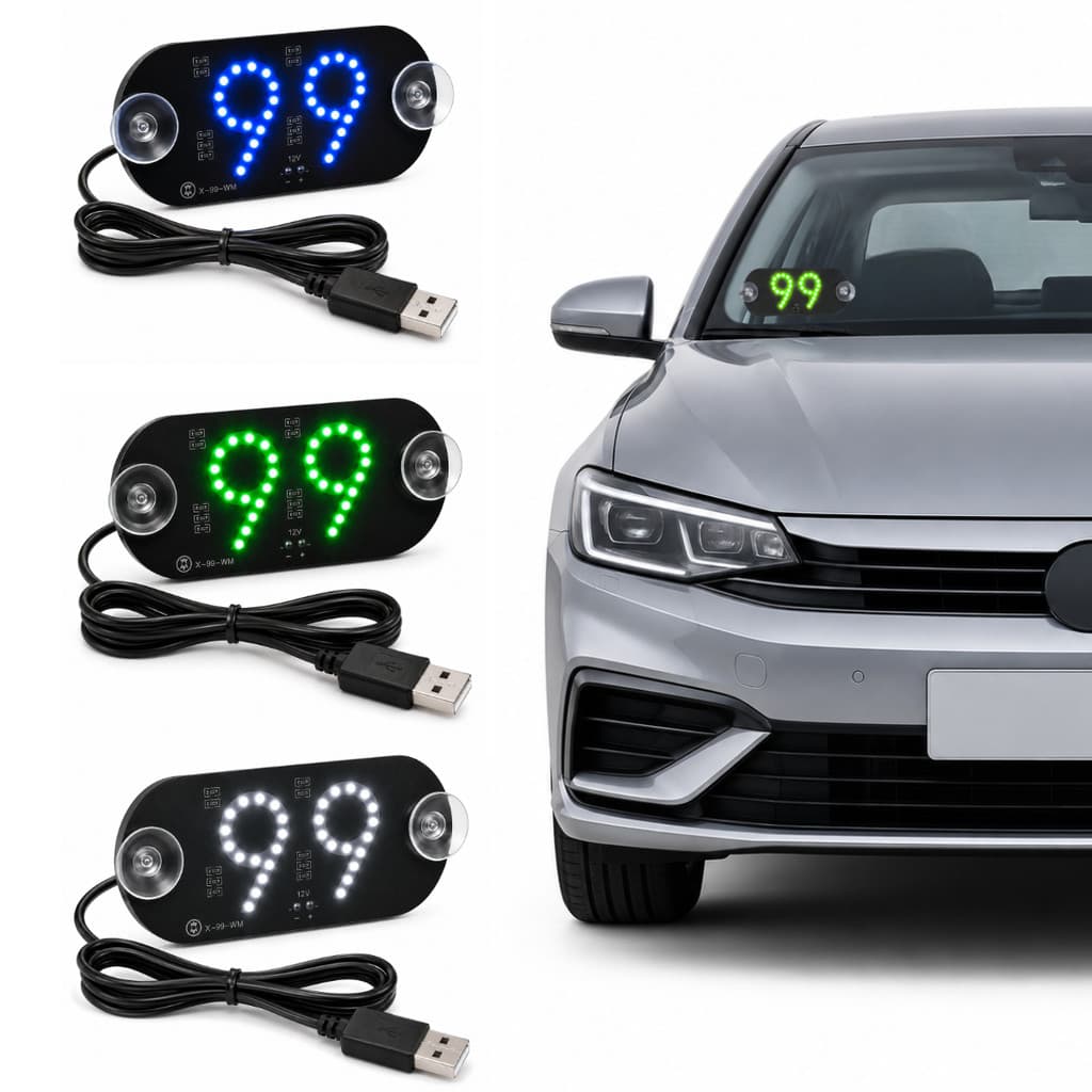 Placa Letreiro Led Motorista de Aplicativo Identificação Noturna Luminoso com Ventosa