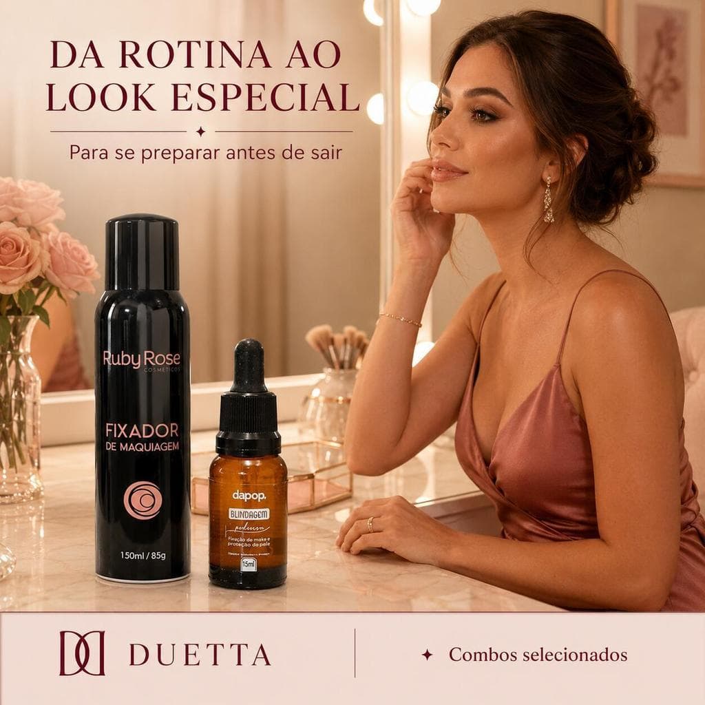 Kit Longa Duração à Prova d'Água – Fixador Ruby Rose e Blindagem Dapop Diluidor