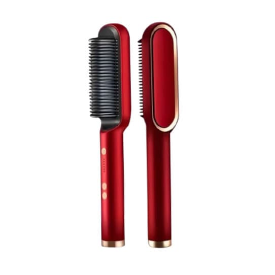 VERMELHO - Escova Alisadora Elétrica Bivolt