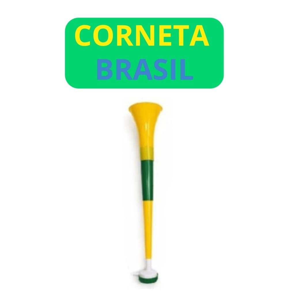 MODELO 2 - Corneta Brasil Fácil de Montar Verde e Amarela 40 cm