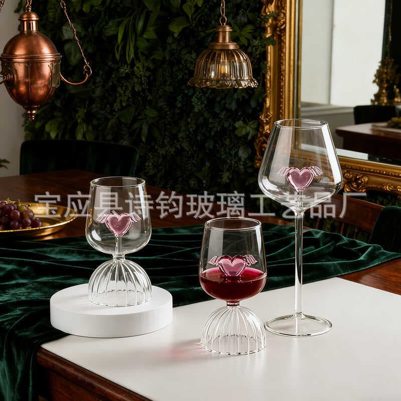 INS europeu romântico amor anjo taça restaurante Bar personalidade rosa vidro tridimensional copo de vinho tinto