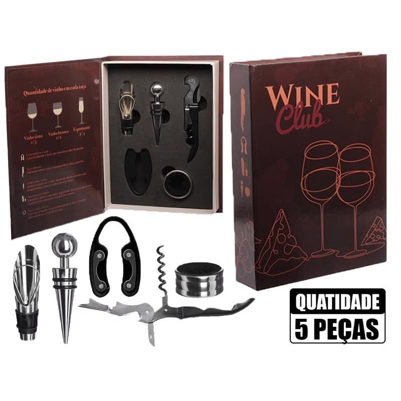 Jogo Acessorios P/Vinho Profissional Modelo Livro HAUSKRAFT