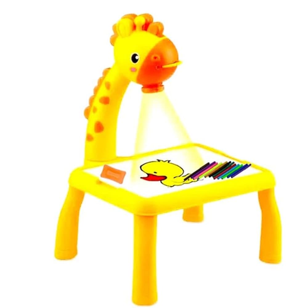 Mesa Lousa Projetora Mágica Colorir Infantil Amarela