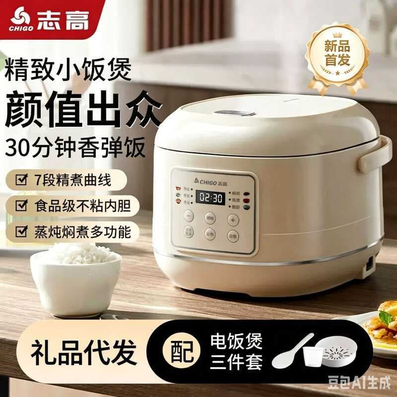 Zhigao Panela de Arroz Doméstica 3L4L Capacidade Smart Timing Consulta Panela Elétrica Panela de Arroz Presente