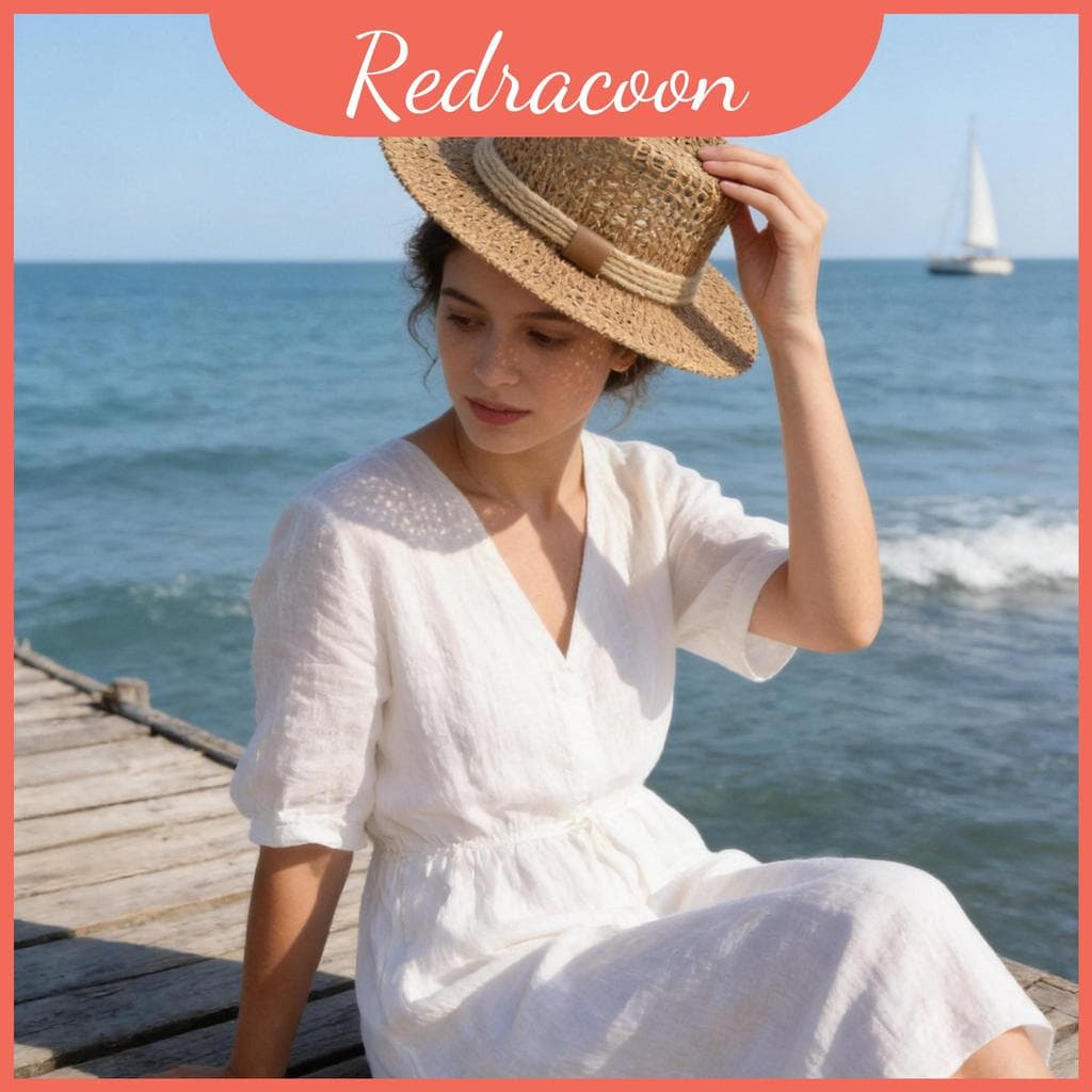 Chapéu De Palha Superior Casual Feminino Liso Com Guarda-Sol E Design Simples Ao Ar Livre Para Uso