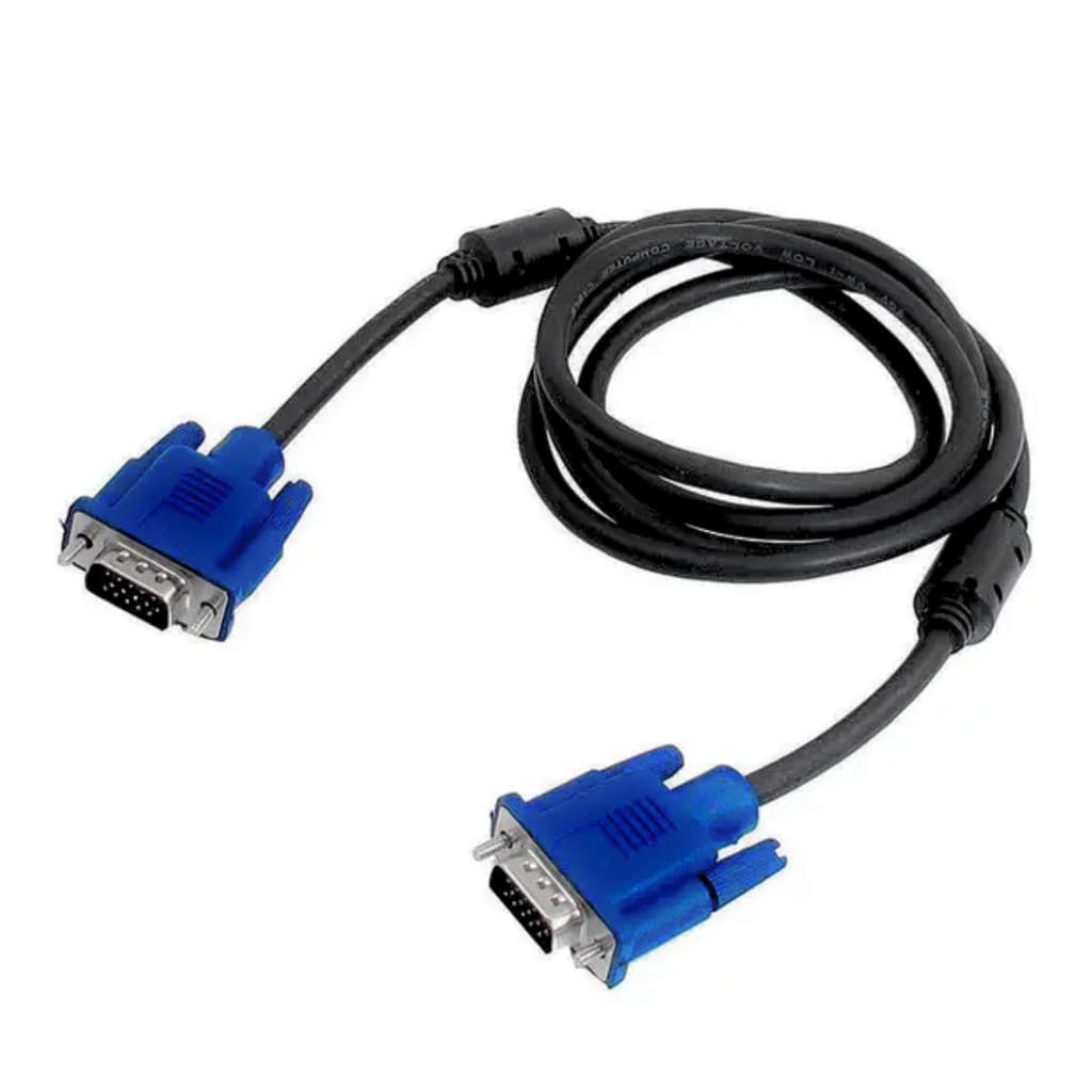 kit 02 Cabo VGA/VGA Conexão de Vídeo para PC,TV, monitor e Tela 1.8 Metros