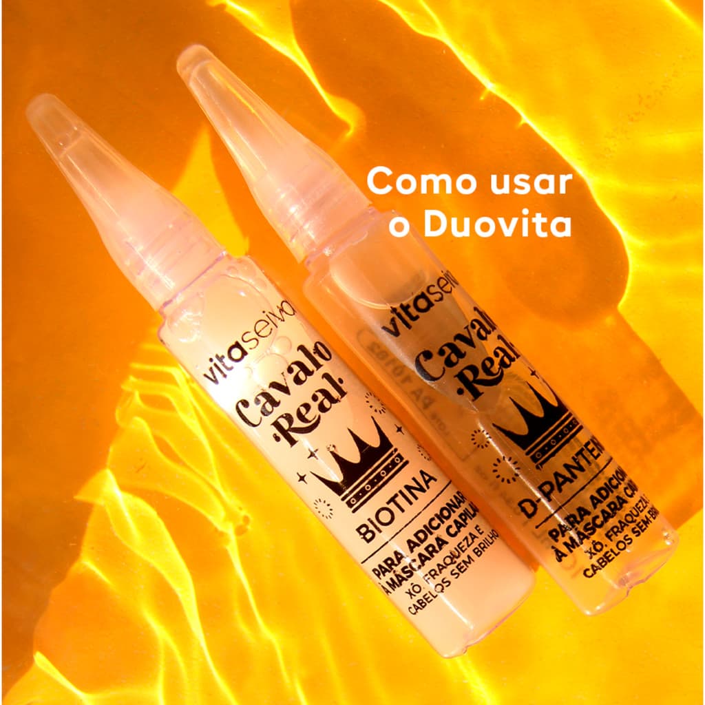 Kit 2 Ampolas Tônico Duovita Vita Seiva Cavalo Real 20ml