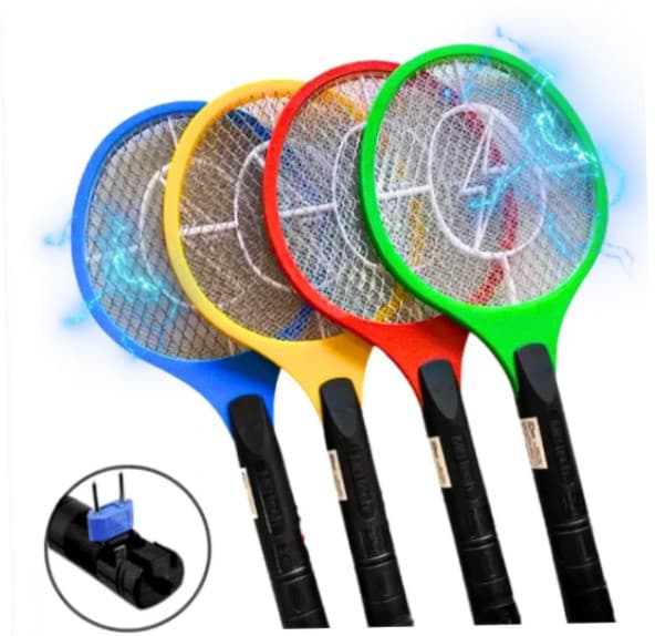 Raquete Elétrica Repele Mata Mosquitos Pernilongo 110V 220V RECARREGÁVEL LED Bivolt na cor Vermelha Modelo AL-10012