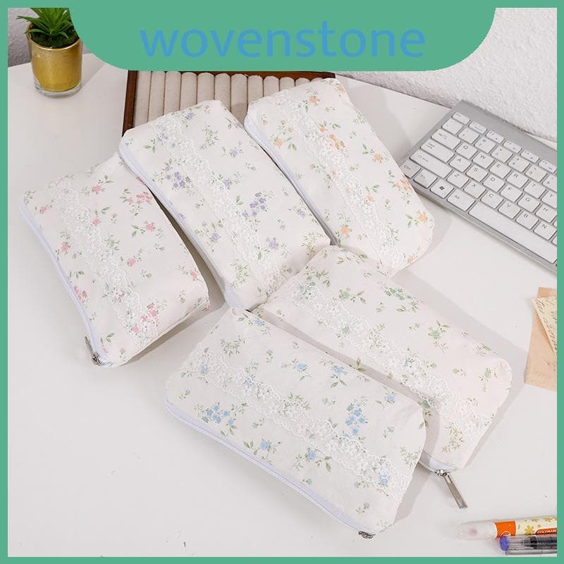 Organizador De Lápis De Lona Floral Da Moda Coreana Com Compartimentos Espaçosos Para Crianças Adolescentes