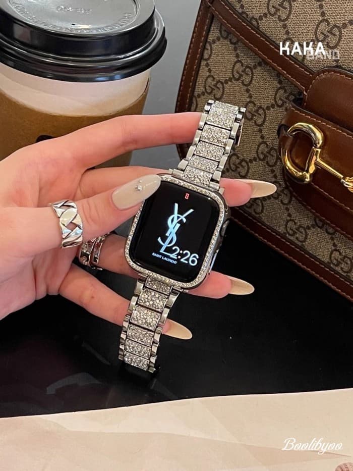 Boolibyoo primavera verão moda feminina pulseira de Metal adequada para Apple Watch applewatch789iwatch654 Universal