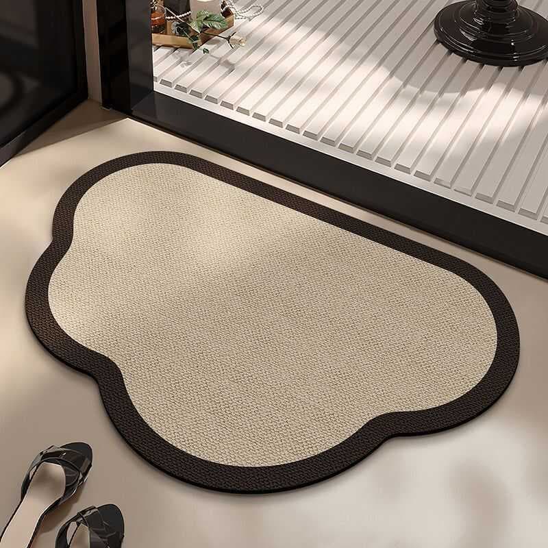 Tapete de chão simples para banheiro, lama diatomácea, absorve água, secagem rápida, porta de vaso sanitário, antiderrap