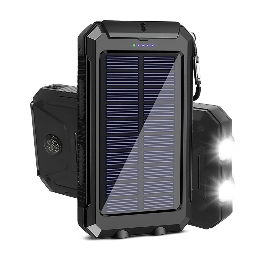 Carregador Portátil Power Bank Solar Usb Preto