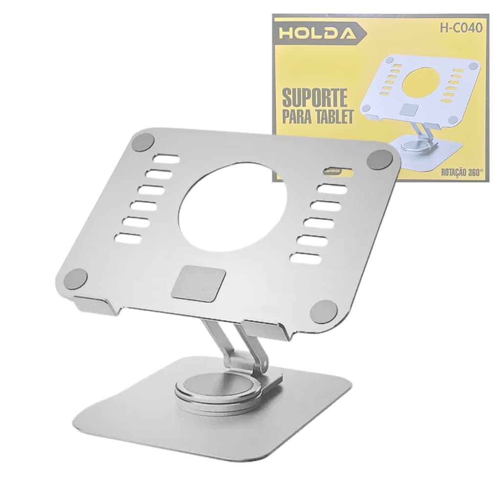 Suporte De Mesa Articulado Rotação 360 Para Tablet e Celular Holda H-C040