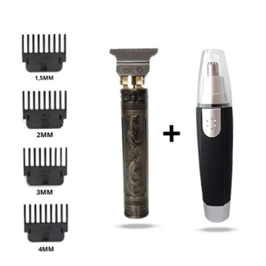 Máquina de Cortar Cabelo (Dragão) + Aparador de Pelos Nariz