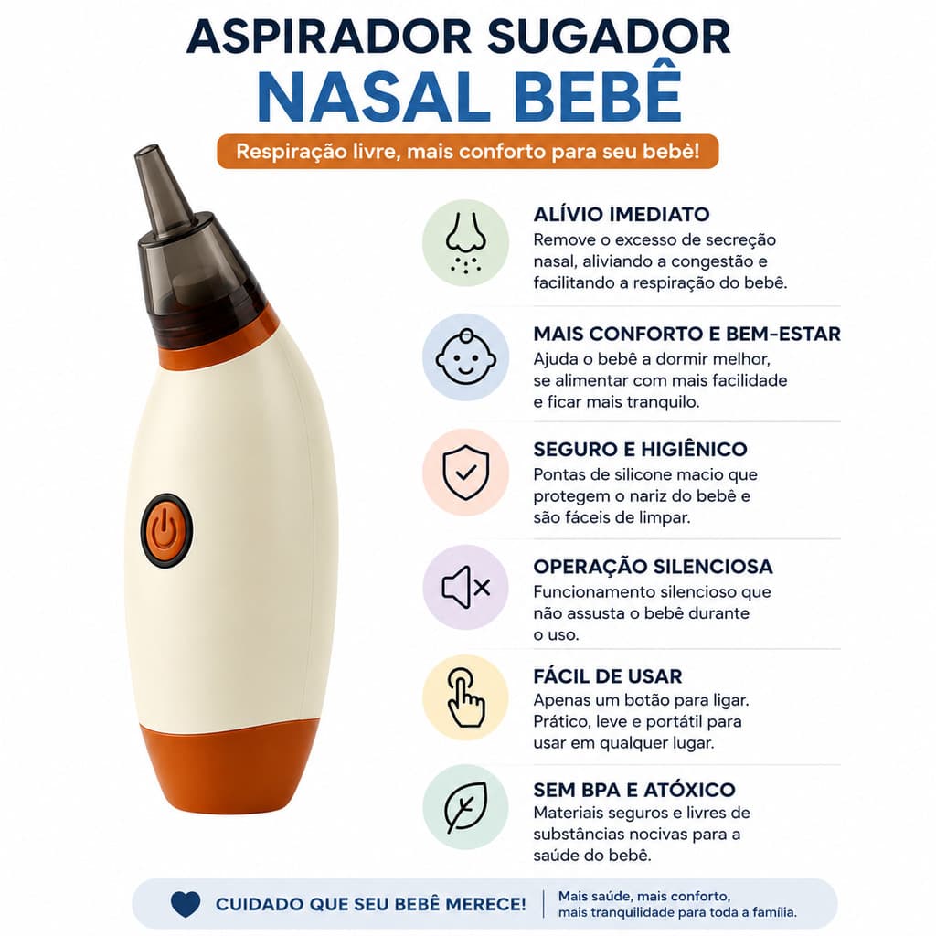 Aspirador Nasal Elétrico para Bebês