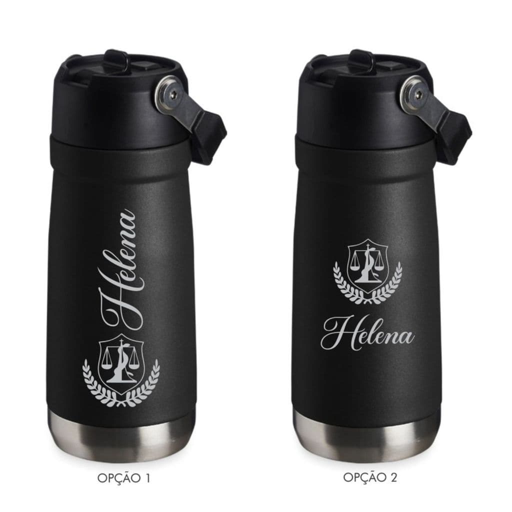 Garrafa Termica 650ml, Parede Dupla com Tampa de Alça Personalizada a Laser