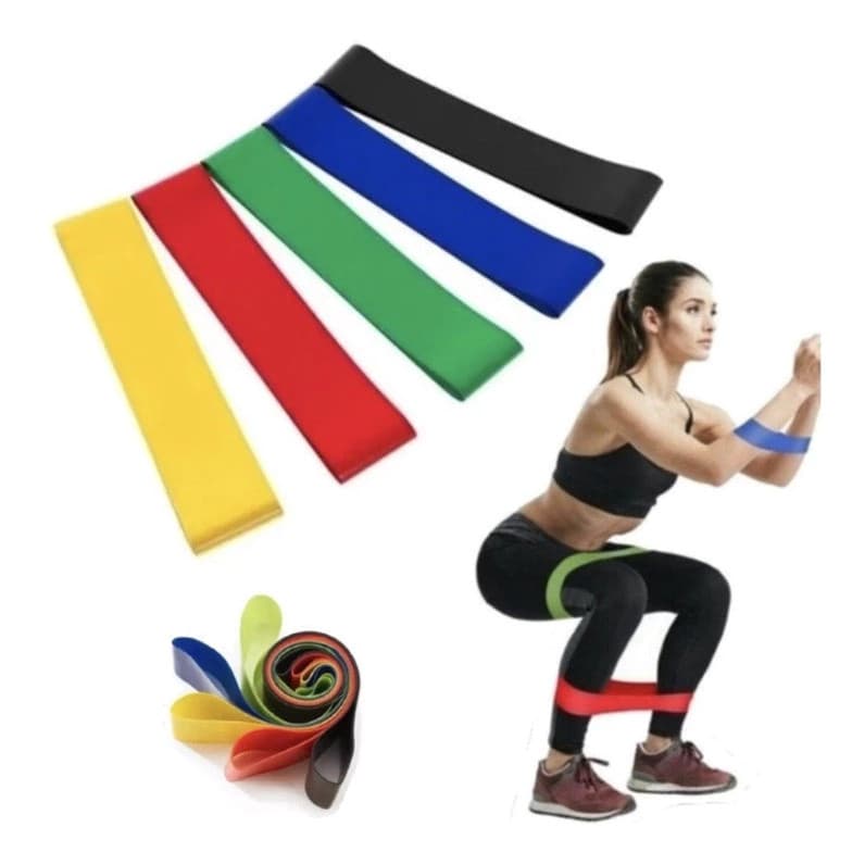 Kit 5 Faixas Elásticas Intensidades Thera Band Fisioterapia