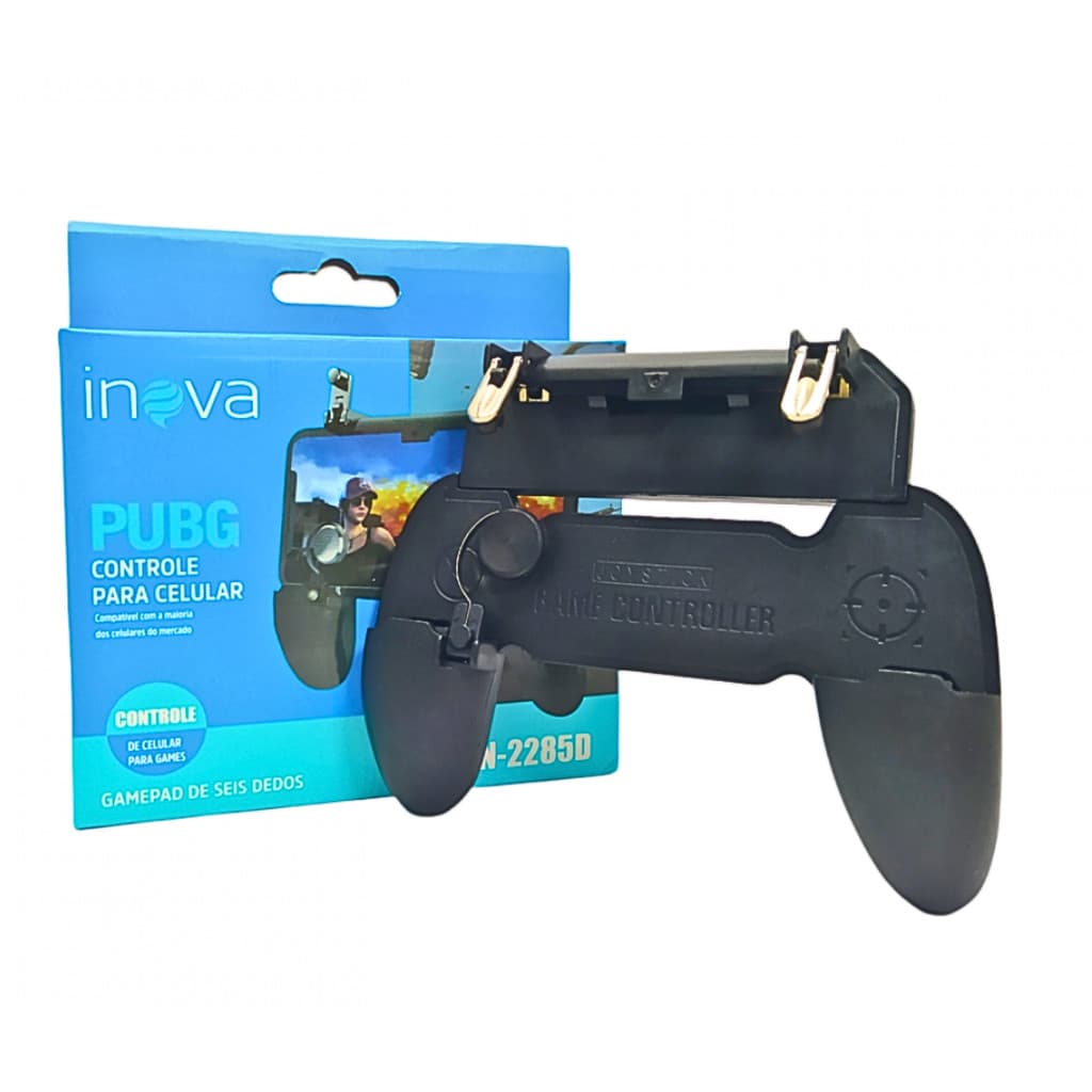 Controle Gamer Manual com Gatilhos Suporte Celular Joystick INOVA CON-2285D